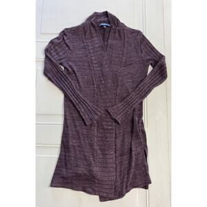 Ink Love and Peace Size Small Long Lightweight Cardigan Duster Dark Purple